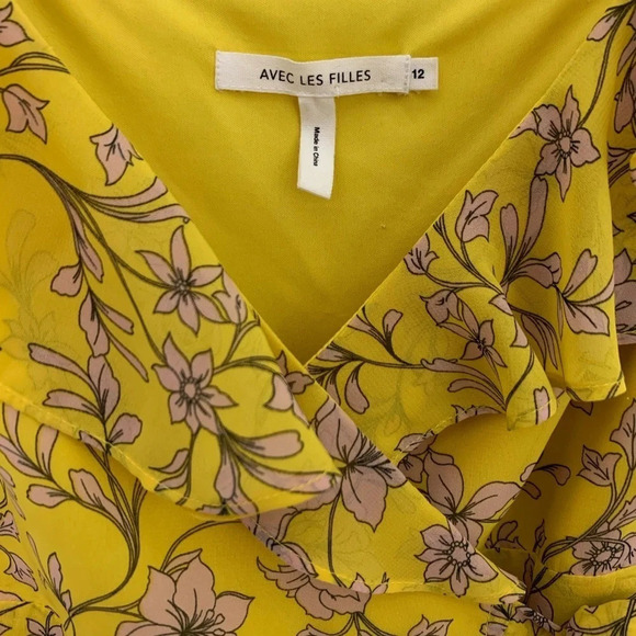 Avec Les Filles • Floral High/Low Wrap Midi Dress - Picture 3 of 6